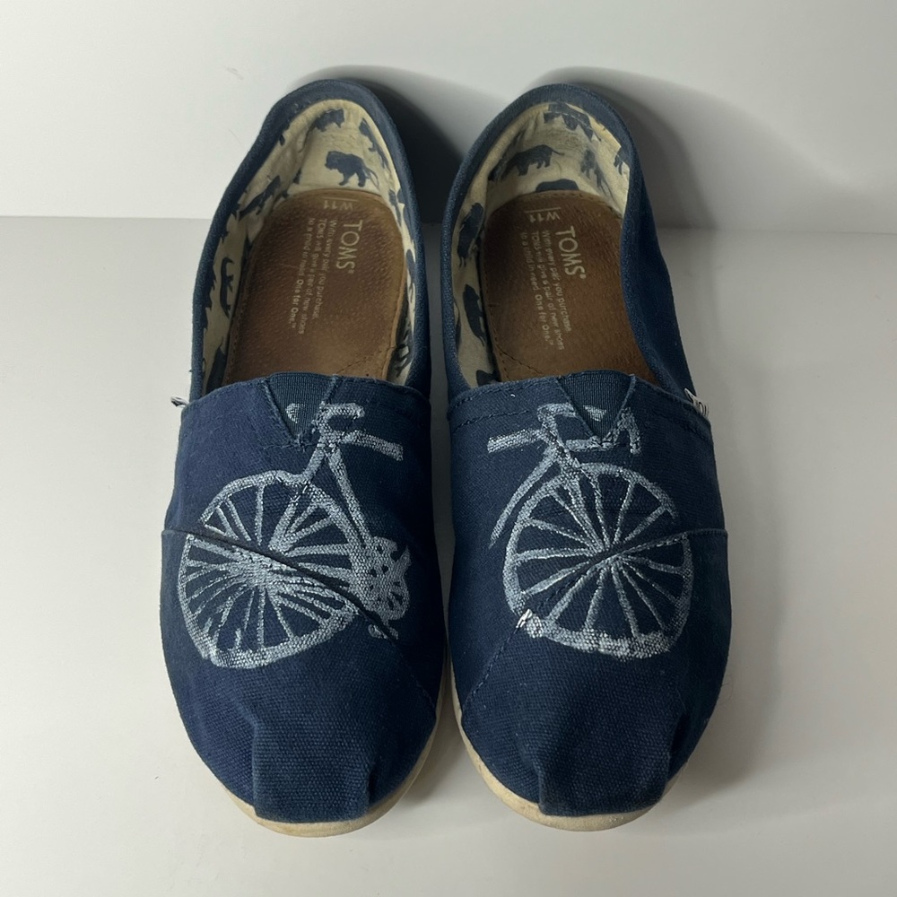 Toms Navy Blue Custom Bicycle Shoes